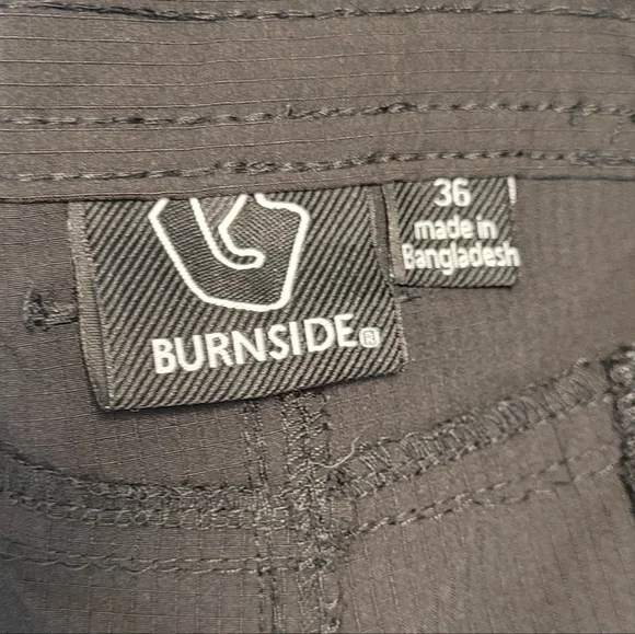 Burnside Black Men's Activewear Pockets Casual Belt Loop Shorts Size 36 - Picture 9 of 16